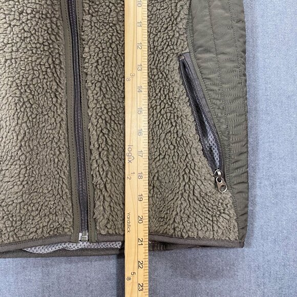 Patagonia Synchilla Womens Full Zip Fleece Vest Olive Green Logo Size Small - Picture 12 of 13